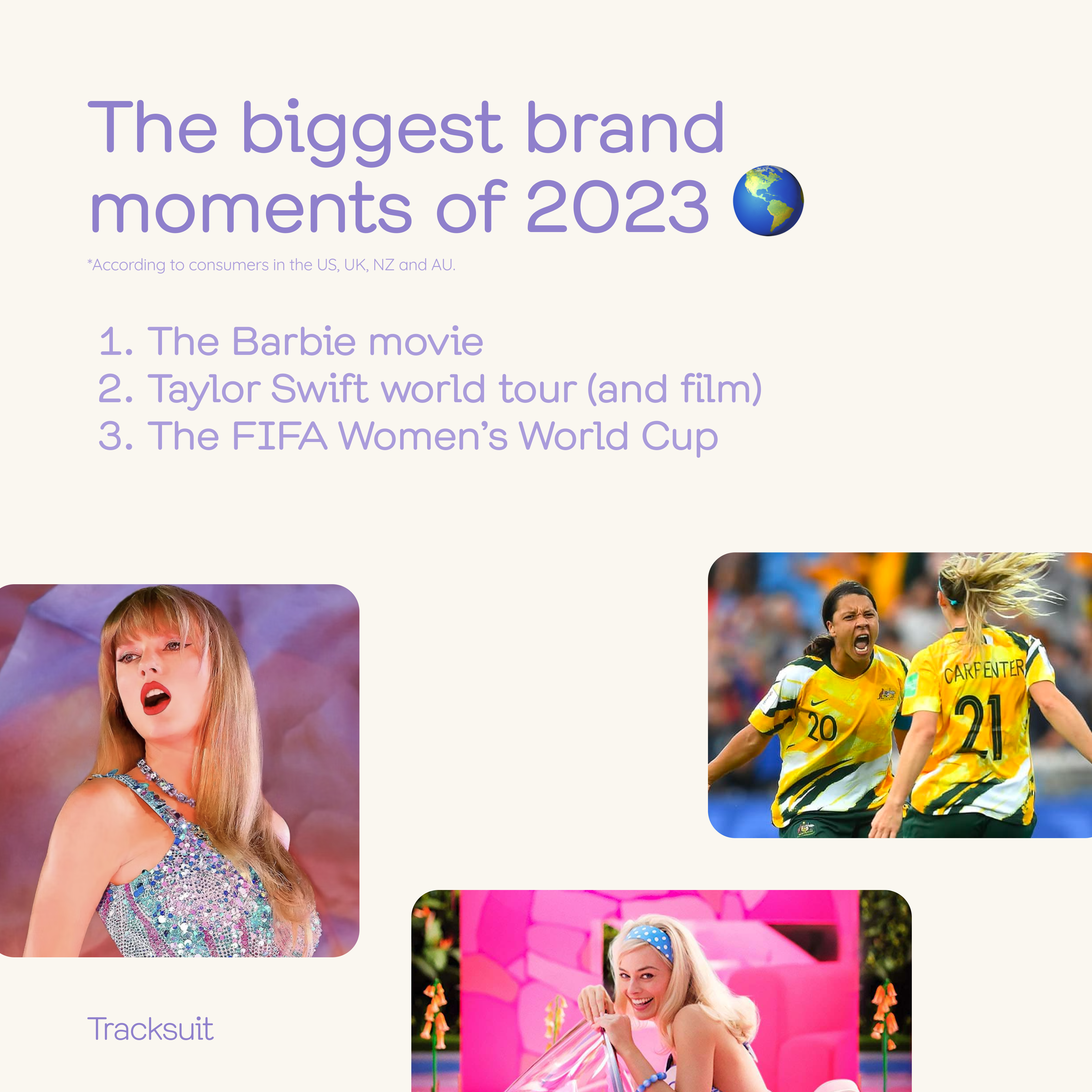 Collage of big brand moments in 2023