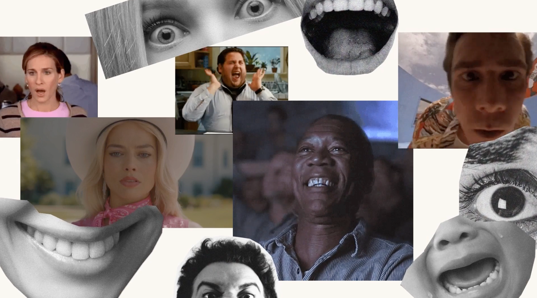 A collage of various faces representing different emotions, symbolizing the importance of emotional advertising in marketing strategies